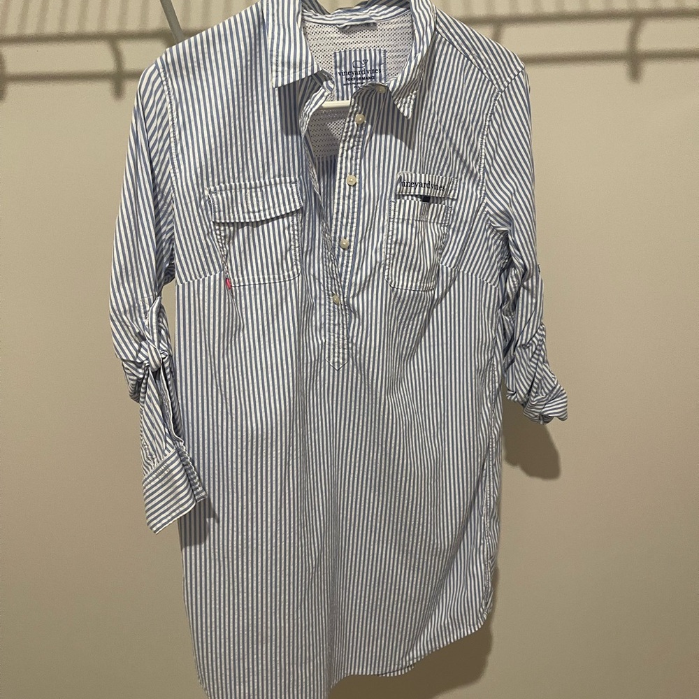 Blue Striped Coverup